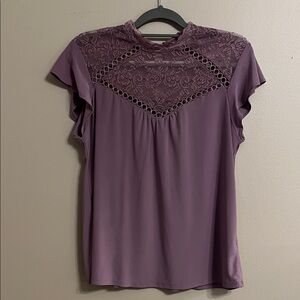 Uncommon Lavender Lace Detail Women's Blouse